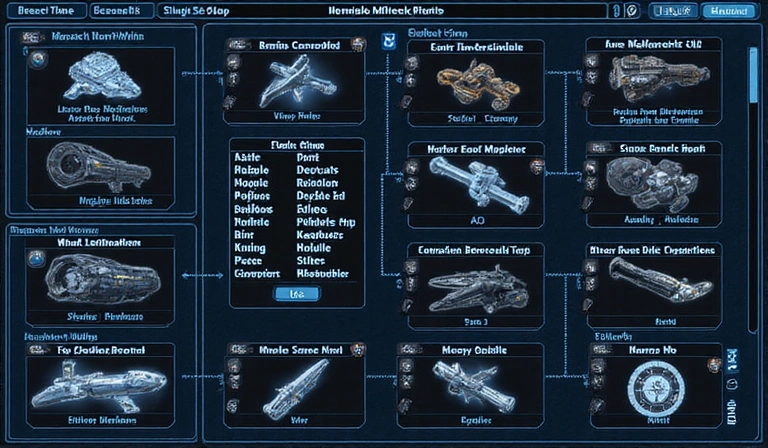 Screenshot of a technology tree interface in Galactic Conquest: Starfall